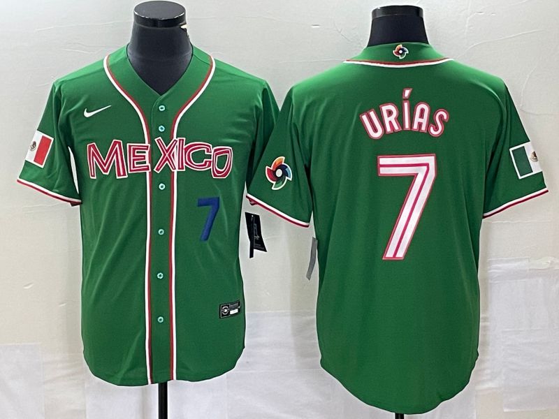 Men 2023 World Cub Mexico #7 Urias Green Nike MLB Jersey22->more jerseys->MLB Jersey